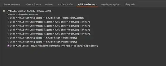 Screenshot of Additional Drivers tab