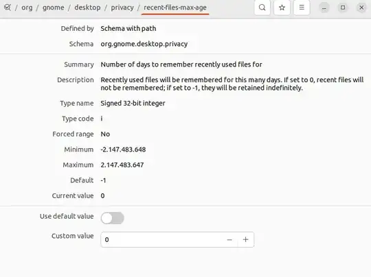 dConf Editor /org/gnome/desktop/privacy/recent-files-max-age