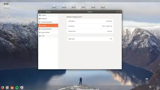 This is the image of the Settigs>Devces>Displays