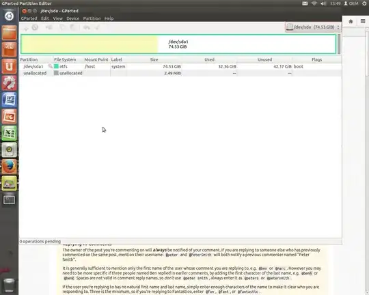 screenshot of gparted