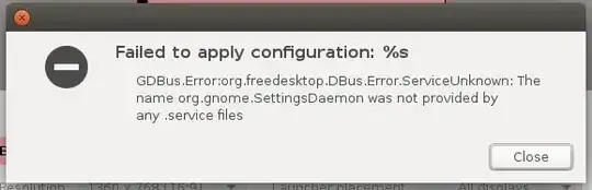 screenshot: Failed to apply configuration