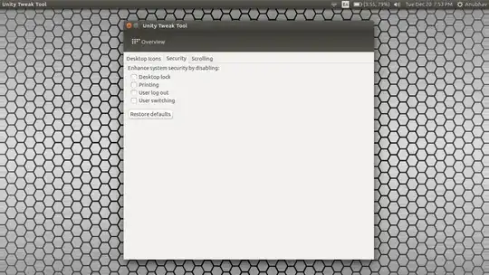 unity tweak tool Security tab