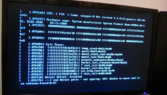 screenshot of error message