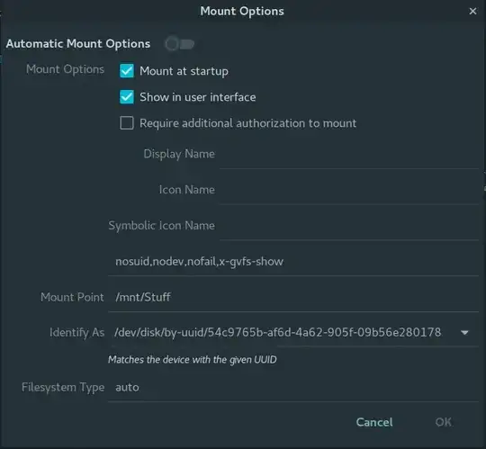 screenshot of gnome-disk app