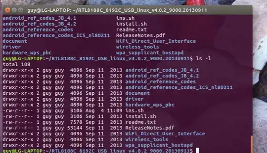 ls -l output showing permissions of files