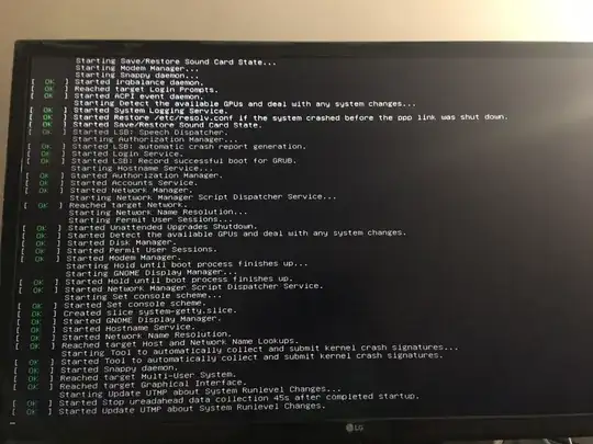 This is screenshot taken during the reboot with recovery mode 