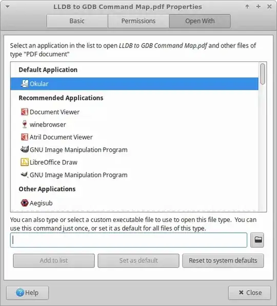 Open With in Properties tab