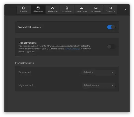 Screenshot of the GTK theme tab