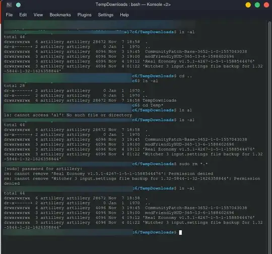 Screenshot of the error