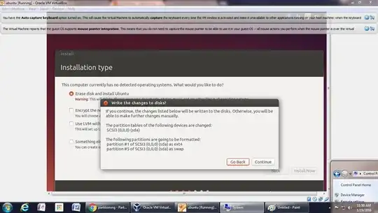 installer screenshot: Write the changes to disk?