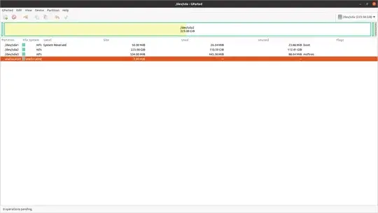 Screenshots of the drives - sda