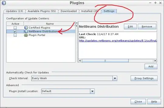 Selecting NetBeans Distribution in Update Centers in the Settings tab.