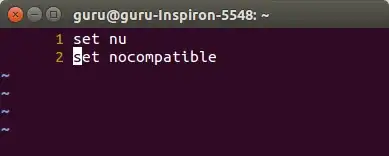 vi editor screen-shot