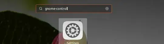 searching for "gnome-control" in the Applications menu