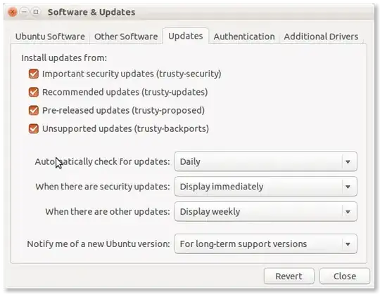 Software Updates properties
