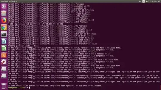apt-get update command output