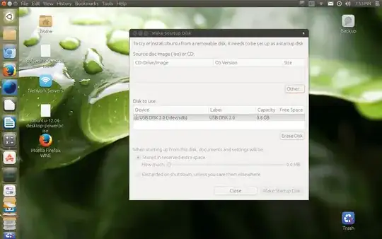 screenshot of startup disc creator