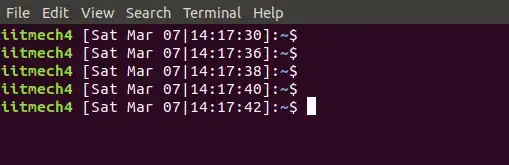 Sample output in terminal