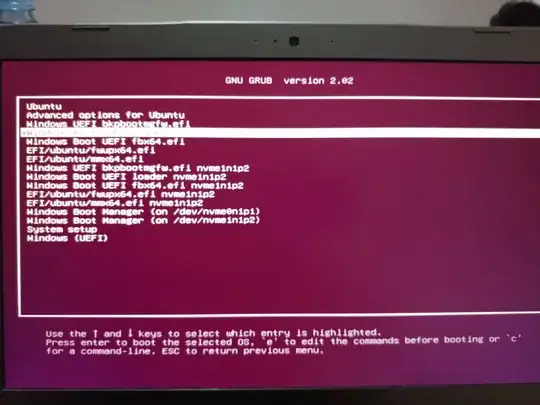 GRUB menu screenshot