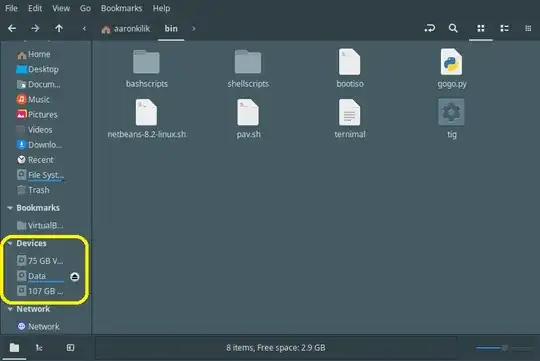 Files app showing other partitions